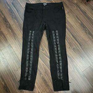 Tripp NYC black vegan lace up pants 18